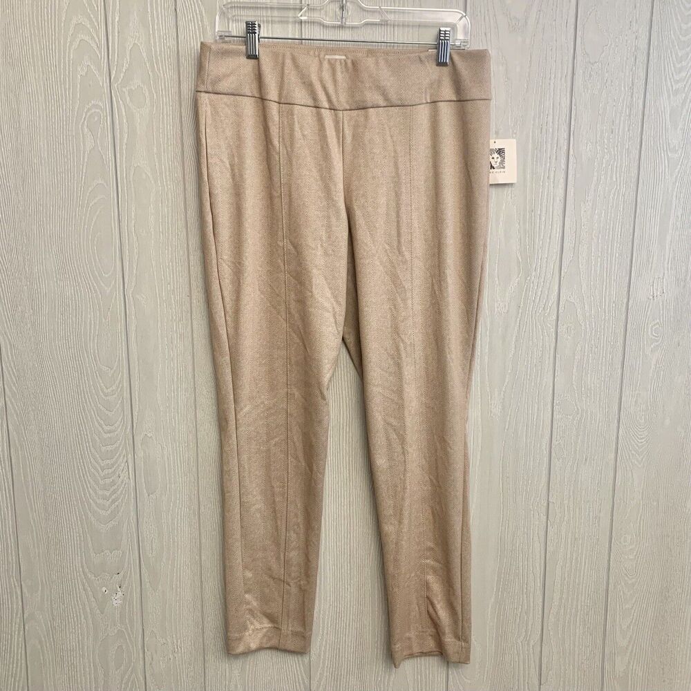 Anne Klein Sand Tan Skinny Ankle Pant Size Small NWT